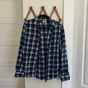 Old Navy Blue and White Plaid Shirt